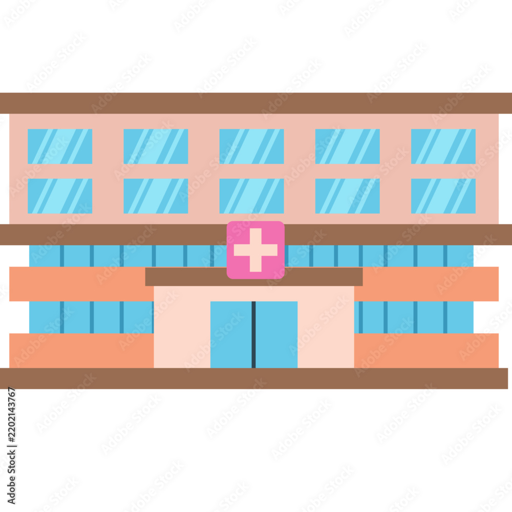 Fototapeta premium Hospital Buildings Illustration