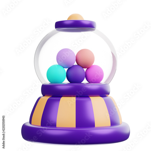 3D Carnival Gumball Machine Icon