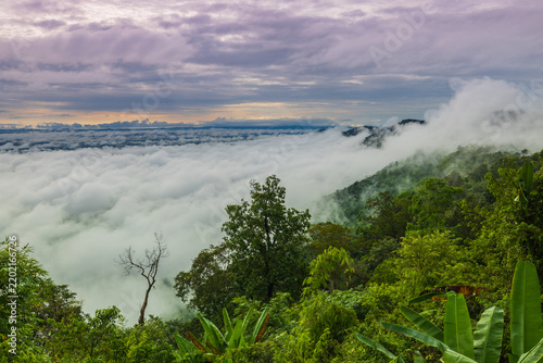 Beautiful sunrise in Phu Wiang National Park, Khon Kaen  province, ThaiLand.