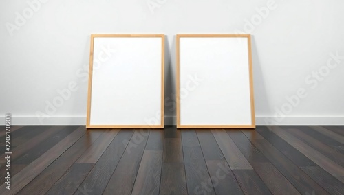 Naklejka Two empty picture frames on a wall