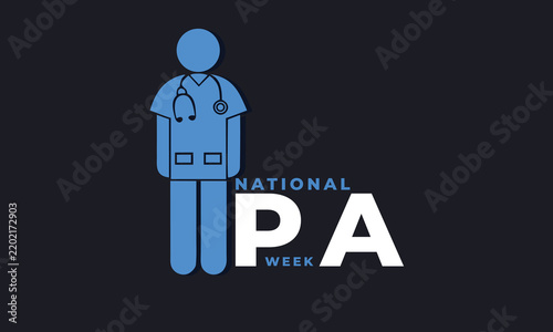 National PA Week. background, banner, card, poster, template, October week. Vector illustration.