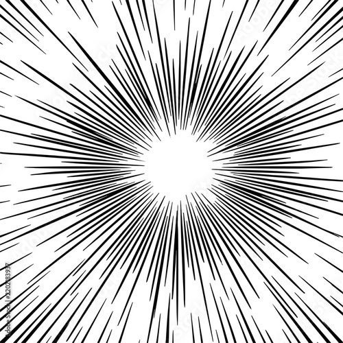 Comic book speed lines radial burst background illustration in manga style