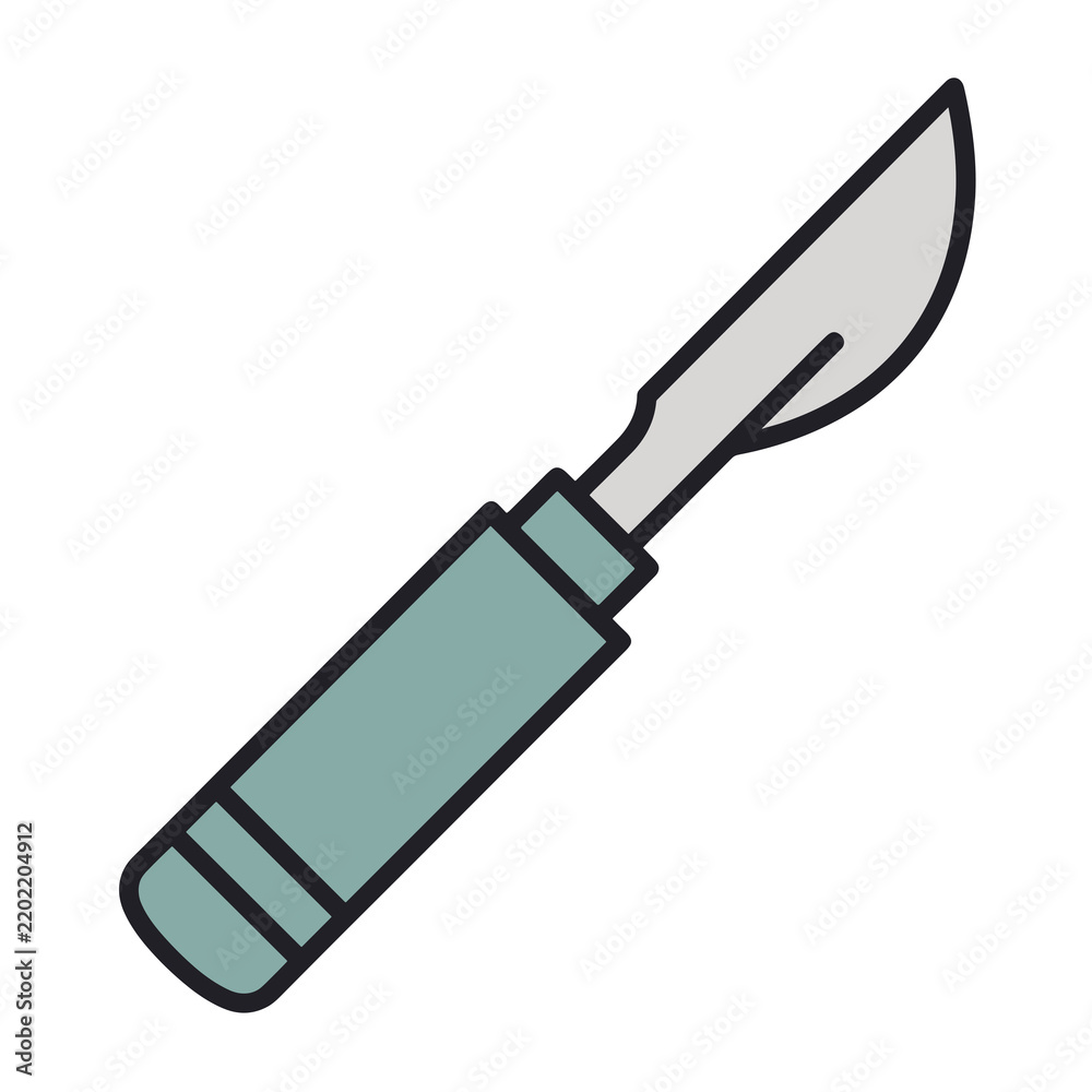 Obraz premium Flat illustration of a surgical scalpel
