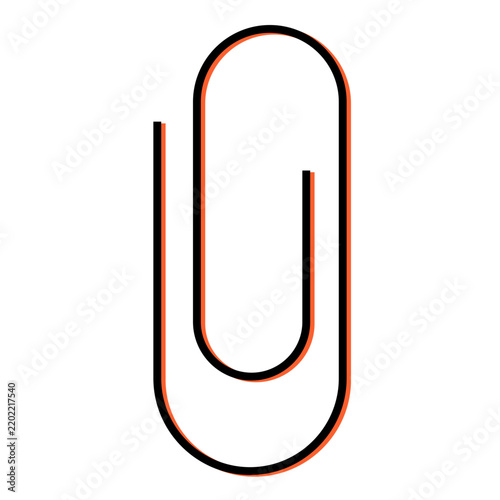 Simple paper clip icon with a bold outlined design and subtle offset accent, representing stationery, documents, attachment, office supplies, and organization.