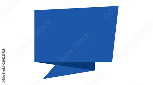 Blue rectangular speech bubble label