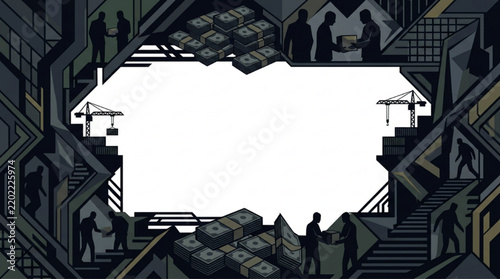 Global warehouse logistics trade supply chain frame