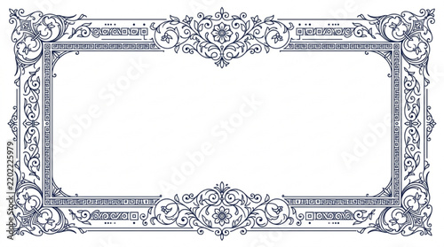 Ornate vintage victorian decorative flourish border