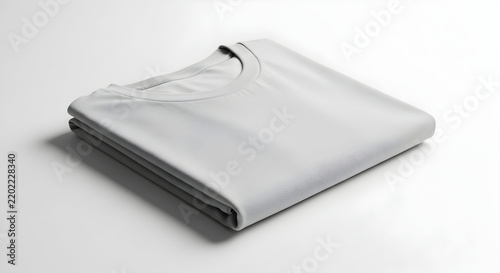 Folded White T-shirt With Clean Lines and Soft Texture on Light Background