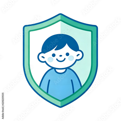 Child Protected by Shield Symbol for Safety and Security