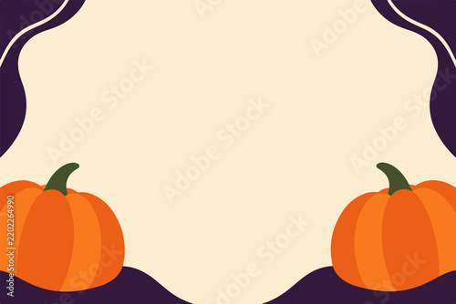 Halloween Pumpkin Border Background with Copy Space
