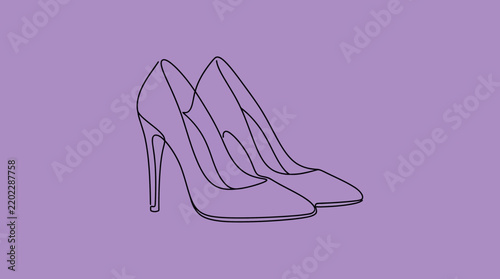 Elegant high heel shoes outline