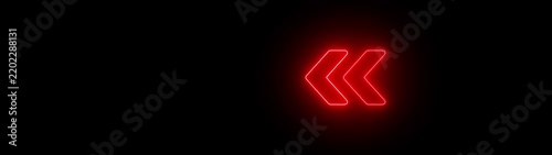 Red neon arrow indicators pulsing on black background, animated directional signage for ui and motion