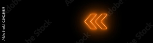 Animated neon orange arrow icons appearing on black background, minimalist directional motion animation
