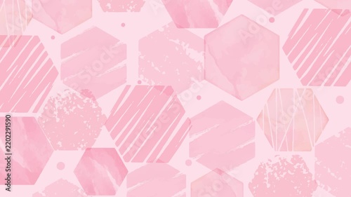Abstract Hexagon Pattern Loop Background - pink