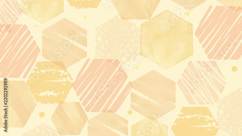 Abstract Hexagon Pattern Loop Background - orange