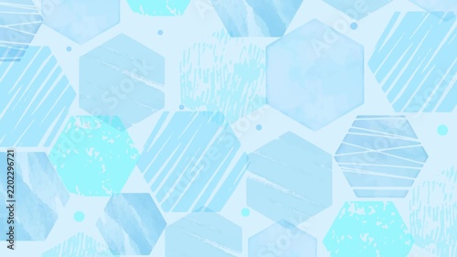 Abstract Hexagon Pattern Loop Background - blue