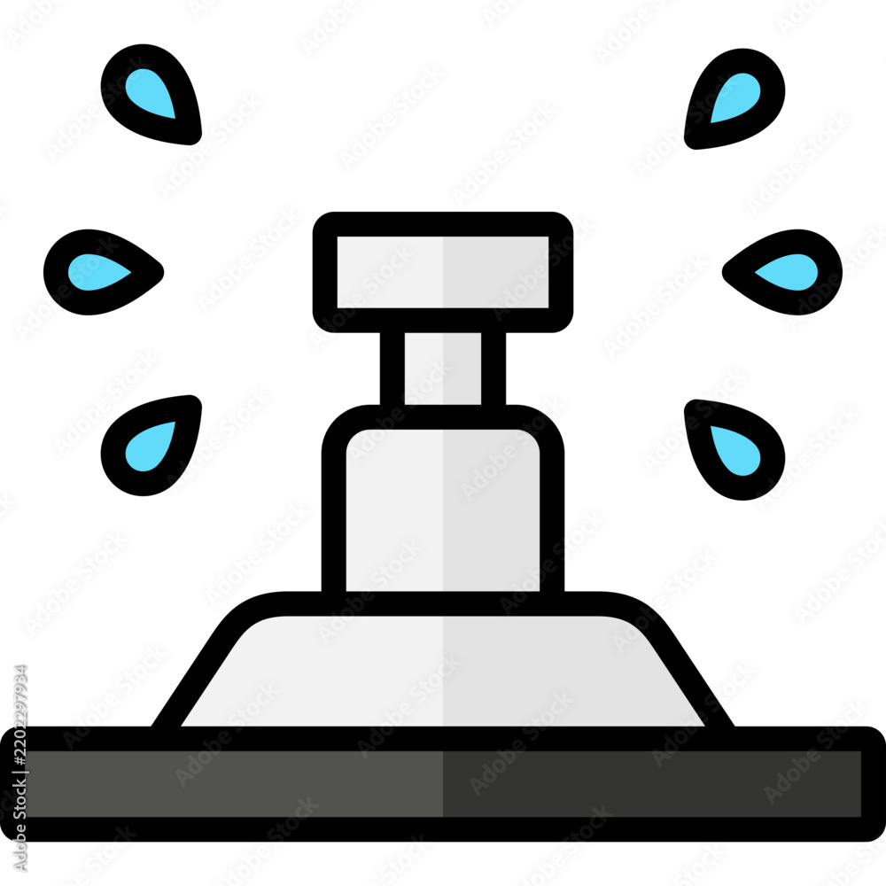 Fototapeta premium irigation icon illustration design with filled outline