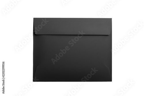 Modern black envelope with broad flap