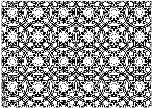 Repeating floral ornament pattern on a white background