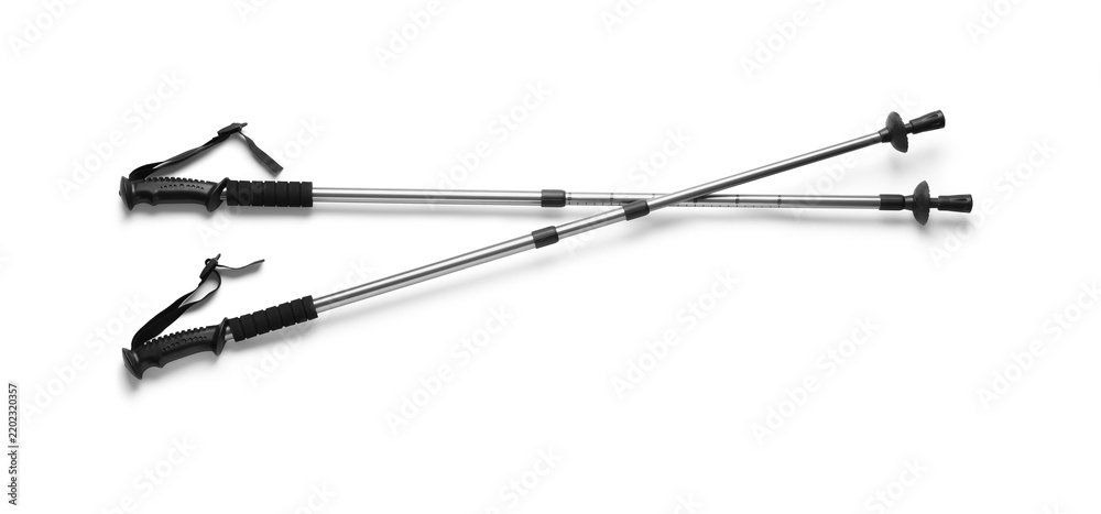 Fototapeta premium Walking poles isolated on white background