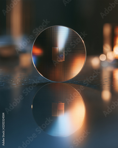 Mirrored Silicon Wafer In High Tech Semiconductor Manufacturing