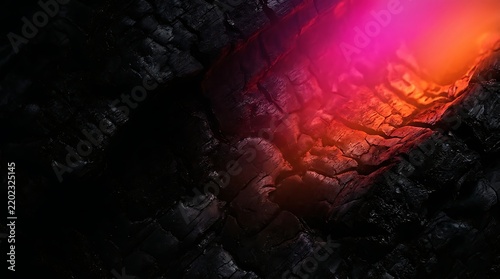 Glowing red hot embers and burning charcoal texture