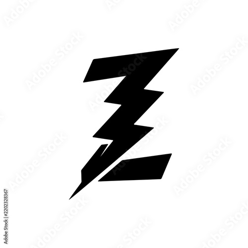 Abstract Letter Z Lightning Bolt Symbol Icon