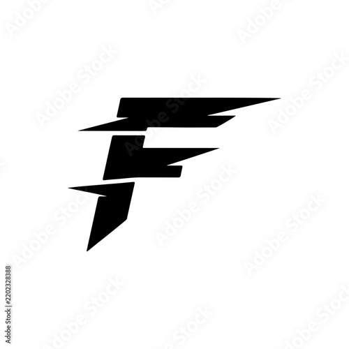 Dynamic Letter F Logo With Sharp Cut Design