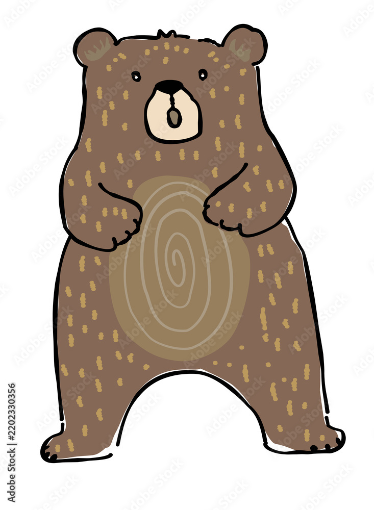 Obraz premium Cute stylized brown bear illustration