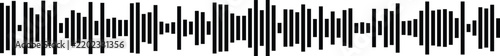 Black and white abstract audio waveform frequency design with waveform