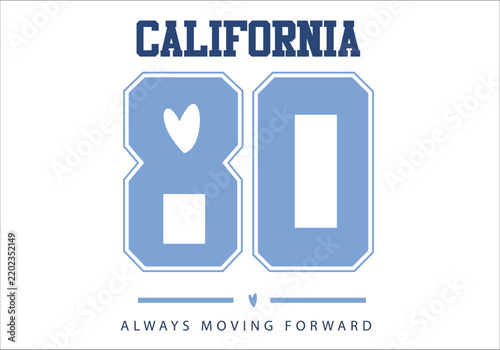 California 80 Varsity College Athletic Typography Design