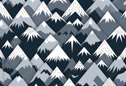 Abstract Geometric Mountain Range Pattern Seamless Background Design