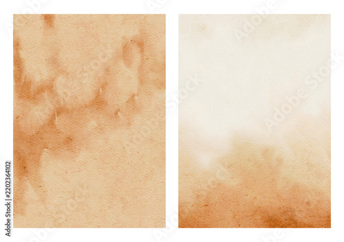 Warm Beige Watercolor Paper Textures Background Set