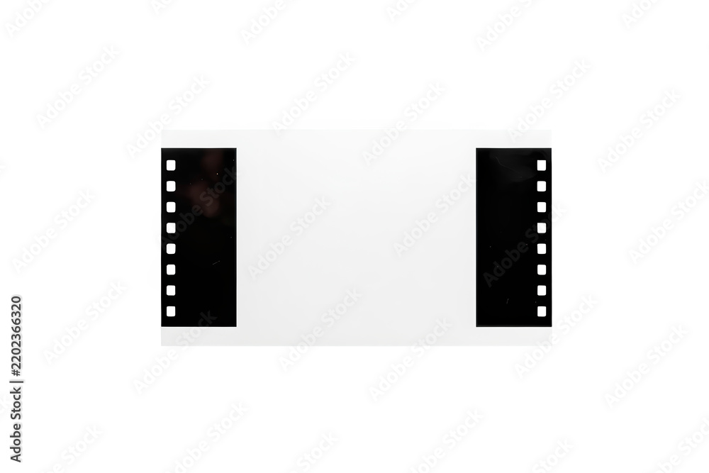 Fototapeta premium Realistic transparent image of black film frame with a clean cutout finish