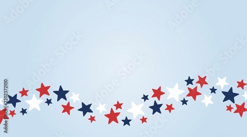Columbus Day Blue Patriotic Background with Stars