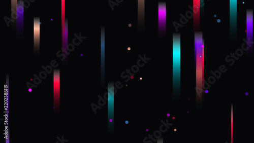 Konstfotografi Abstract luminescent motion blur light trails on dark background, futuristic dig