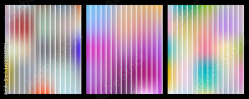A set of three modern vertical gradient backgrounds featuring colorful abstract designs for creative digital projects
