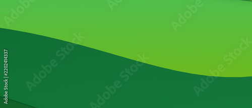 Obraz na plátně Abstract green wave background, smooth flowing curves with gradient shading, mod