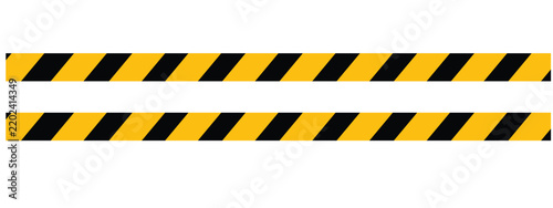Black and yellow striped barricade tape warning line vector