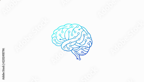 Illustration of human brain neural network connections