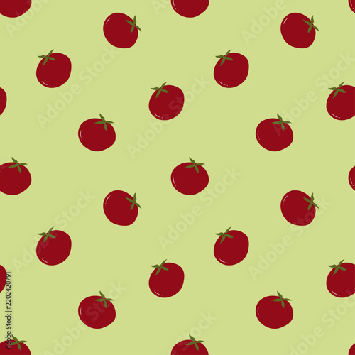 tomatoes pattern design on green background. fruit pattern design. 
