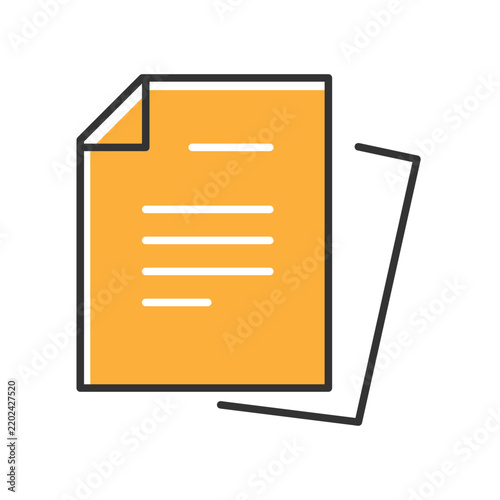 Document pages icon vector illustration in modern flat linear style.