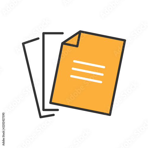 Spread document papers icon vector illustration in modern flat linear style.