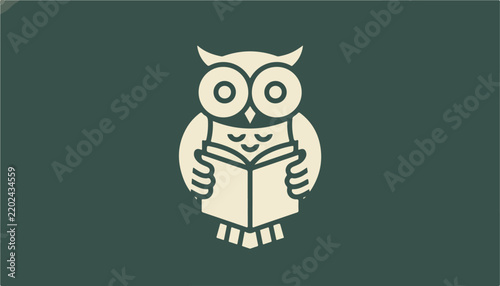 Wise Owl Reading Book Knowledge Illustration