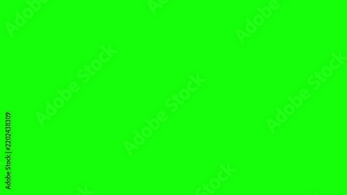 A close up view of a green rubber stamp text reading Fact Checked isolated on a vibrant chroma key green background suitable for video editing and compositing.