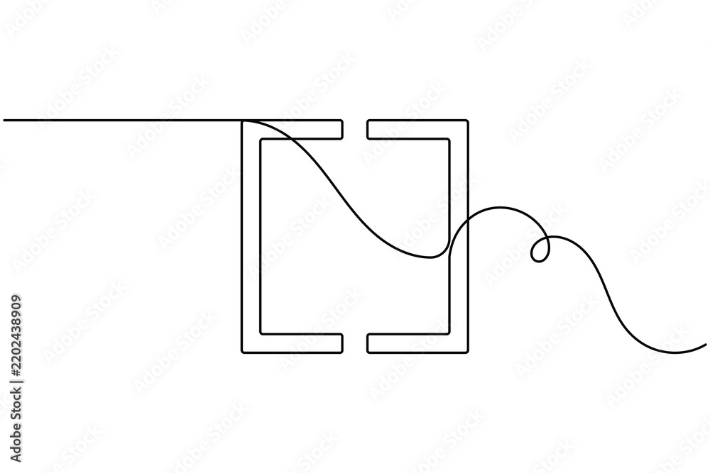 Obraz premium Square bracket icon sign continuous one line drawing on white background minimalist single art collection of programming developer and mathematical formulas symbol vector illustration