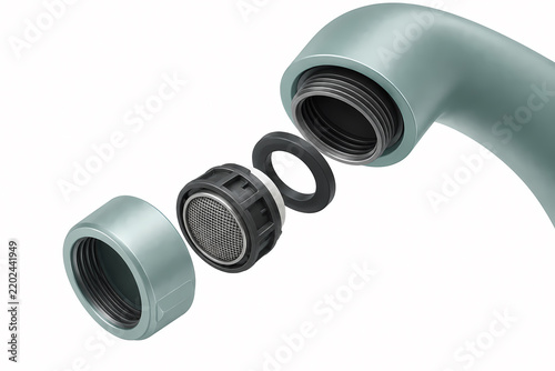 Faucet aerator threaded insert illustration