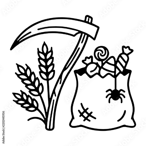 Foto scythe halloween theme icon isolated PNG transparent