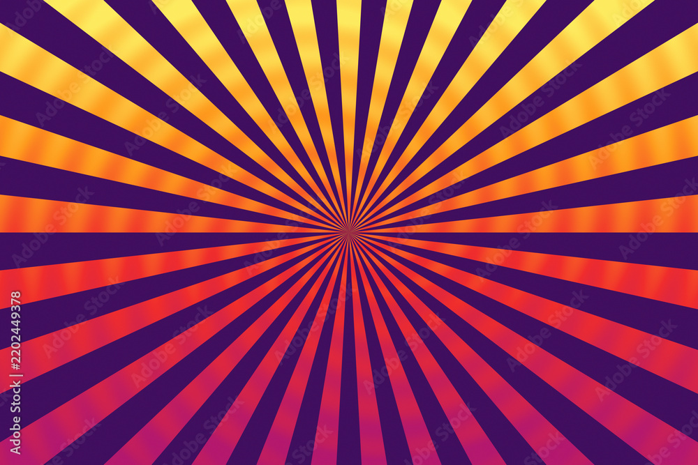 Obraz premium Colorful sunburst background with radial stripes