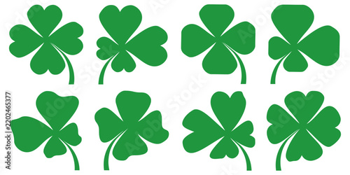 Clover leaf illustration in flat style. Clover leaf vector design symbolizes trust, hope, love, and good luck.	
